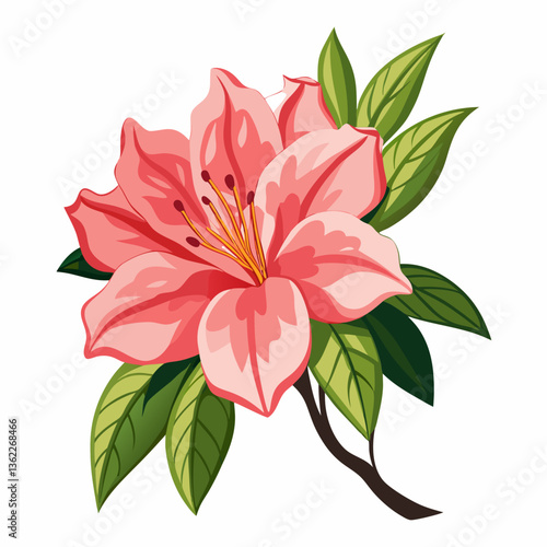 A beautiful azalea flower vector graphic for digital designs and projects.