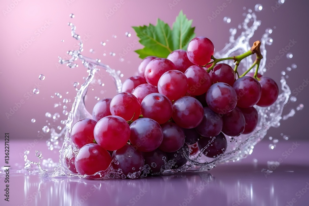Sparkling grapes drenched in refreshment purple sheen Sparkling grapes drenched in refreshment purple sheen