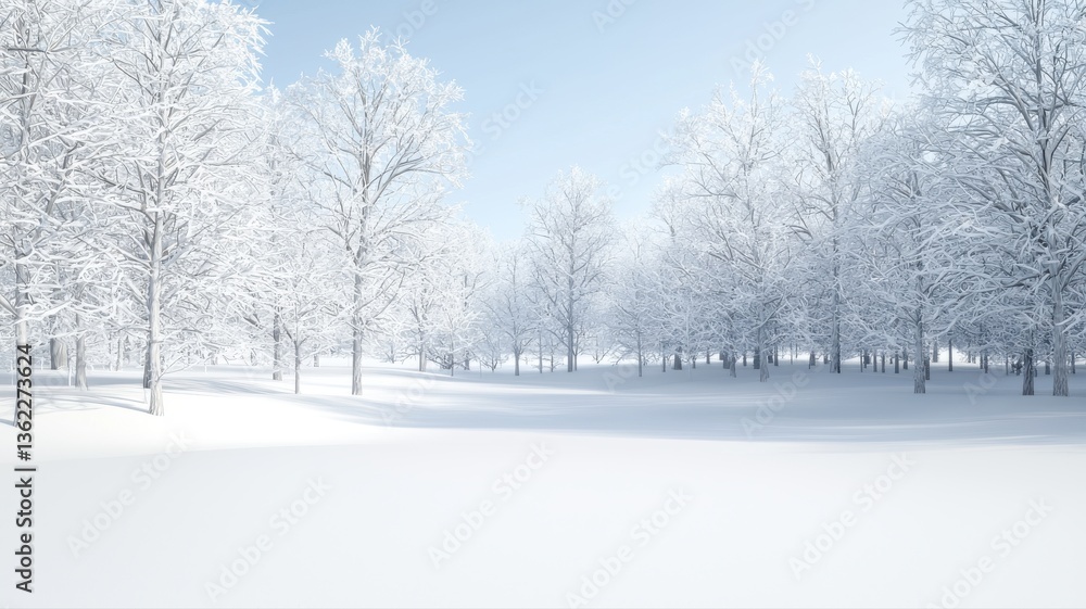 Serene winter forest under fresh snowfall, capturing tranquil beauty of nature's cold embrace. Serene winter forest under fresh snowfall, capturing tranquil beauty of nature's cold embrace.