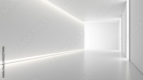 Wallpaper Mural Sleek White Wallpaper Room with Linear Lighting Accents Torontodigital.ca