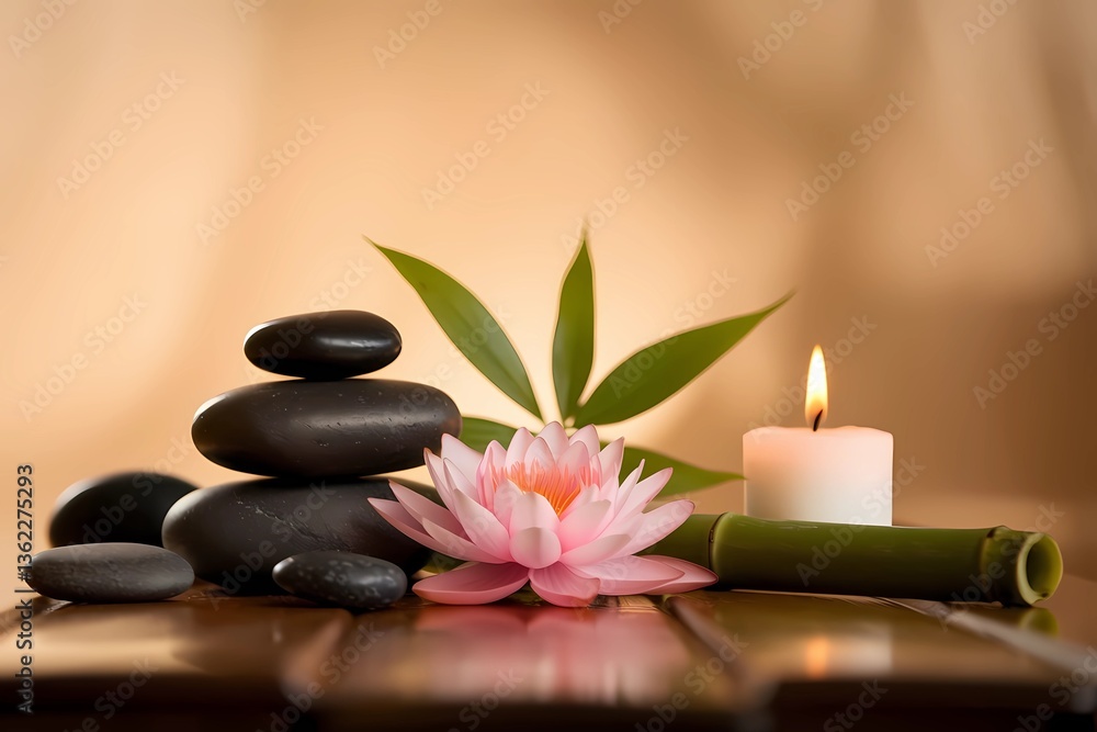 Obraz premium Zen Spa Still Life for Relaxation, Balance, and Mindfulness