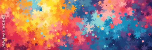 Abstract Colorful Seamless Pattern, Vibrant Design, Geometric Background