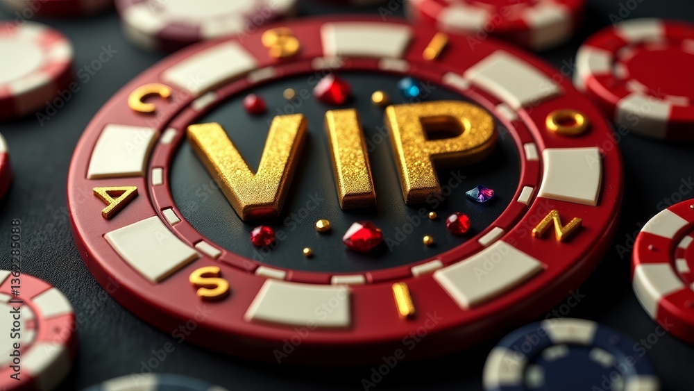 Obraz premium Casino VIP Chip Closeup Detail