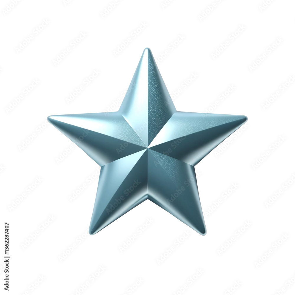 3d gradient silver star icon isolated on white 3d gradient silver star icon isolated on white