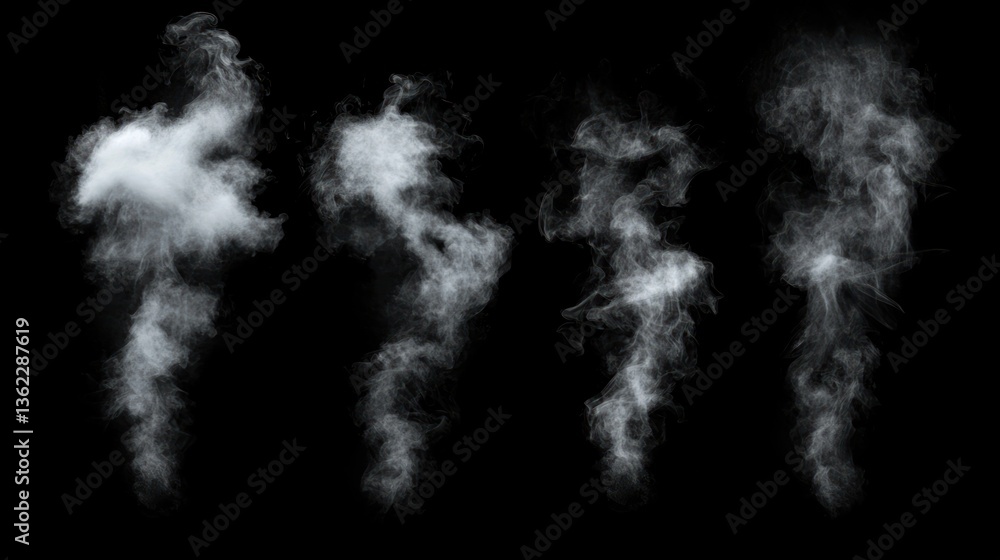 Dust flying powder black, element set on white background Dust flying powder black, element set on white background