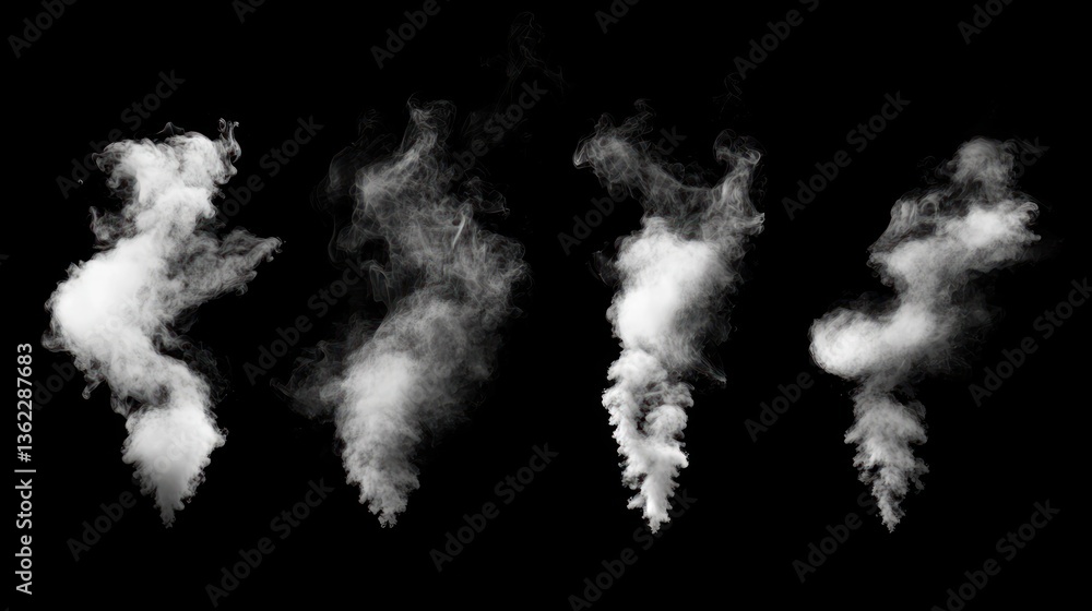 Dust flying powder black, element set on white background Dust flying powder black, element set on white background