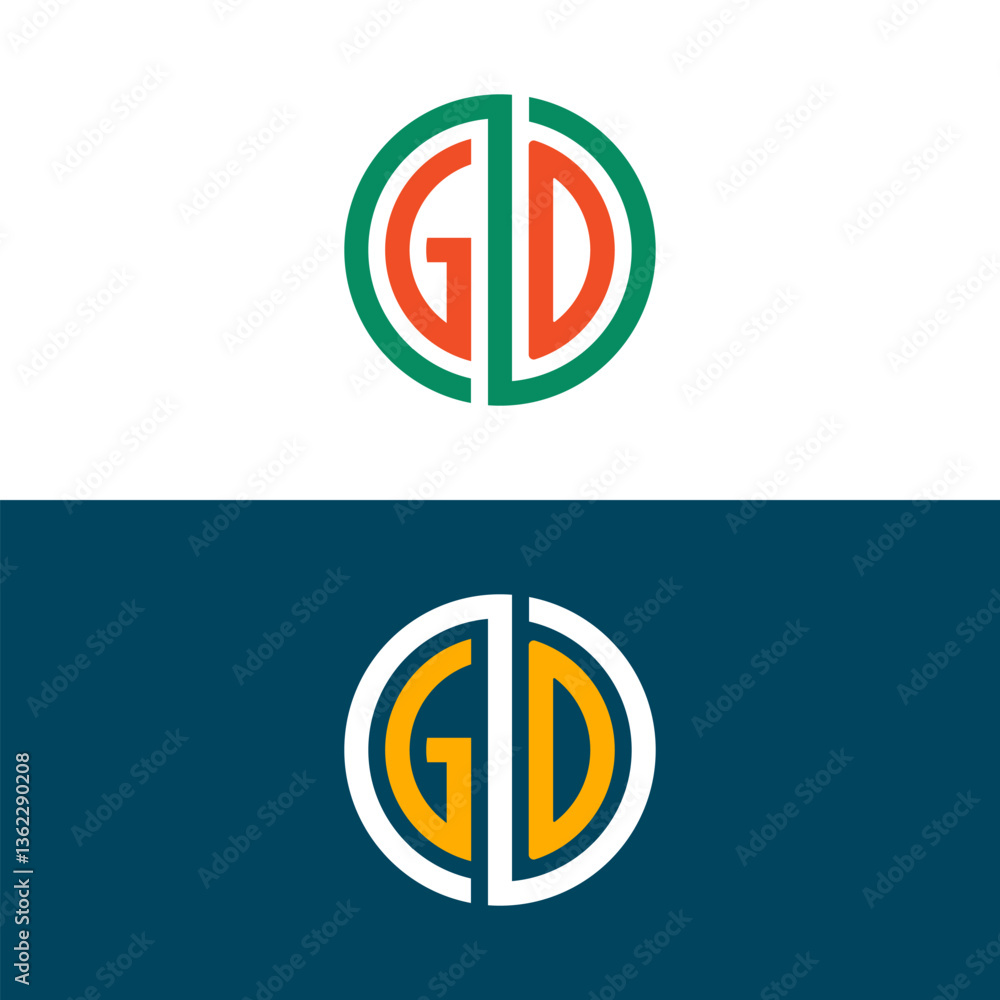 Fototapeta premium GO OG letter logo design