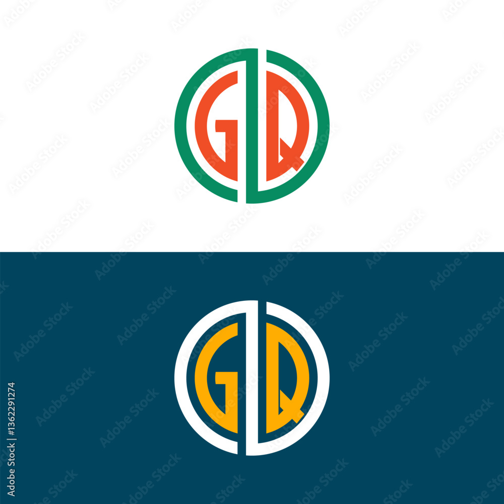 Fototapeta premium GQ QG letter logo design