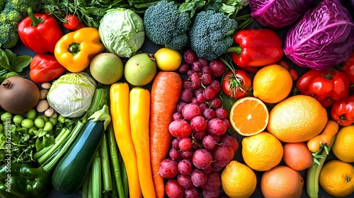 Wallpaper Mural Rainbow-Colored Fresh Vegetables Laid Flat Torontodigital.ca