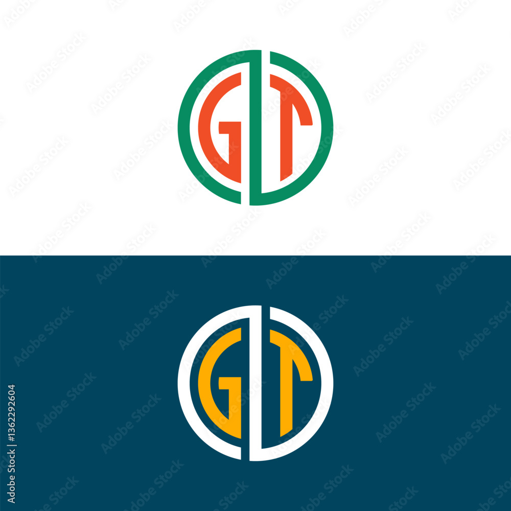 Fototapeta premium GT TG letter logo design