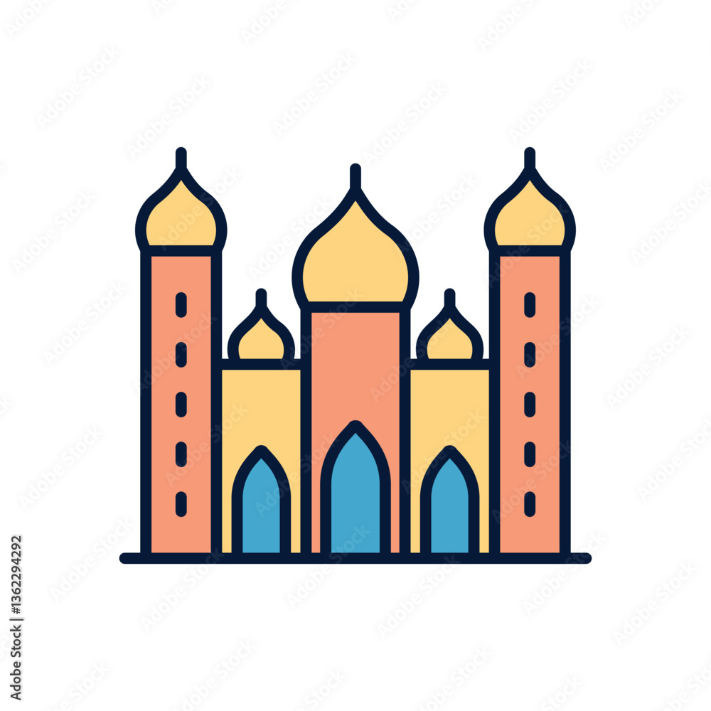 Obraz premium Badshahi mosque Vector icon