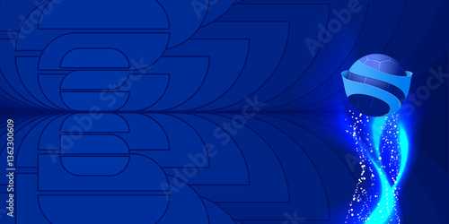 Soccer blue background, vector illustration