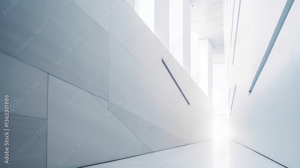 Obraz premium Minimalist architectural interior with natural light.