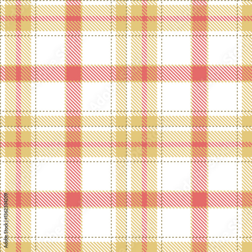 Modern Metallic White Seamless Tartan Textile Design Variant 1642