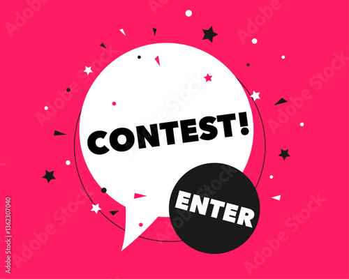 contest background banner vector design for competition on red background contestant text