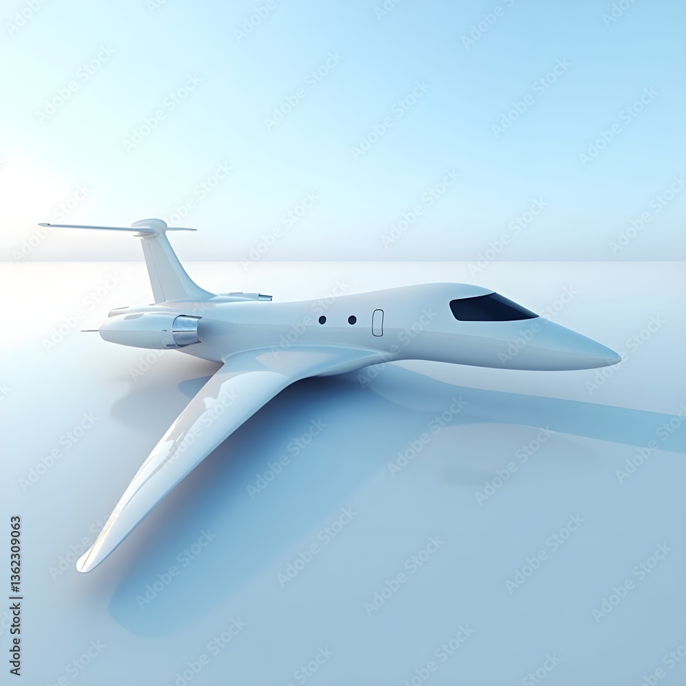 Naklejka premium Futuristic Aircraft Concept with Sleek Aerodynamics