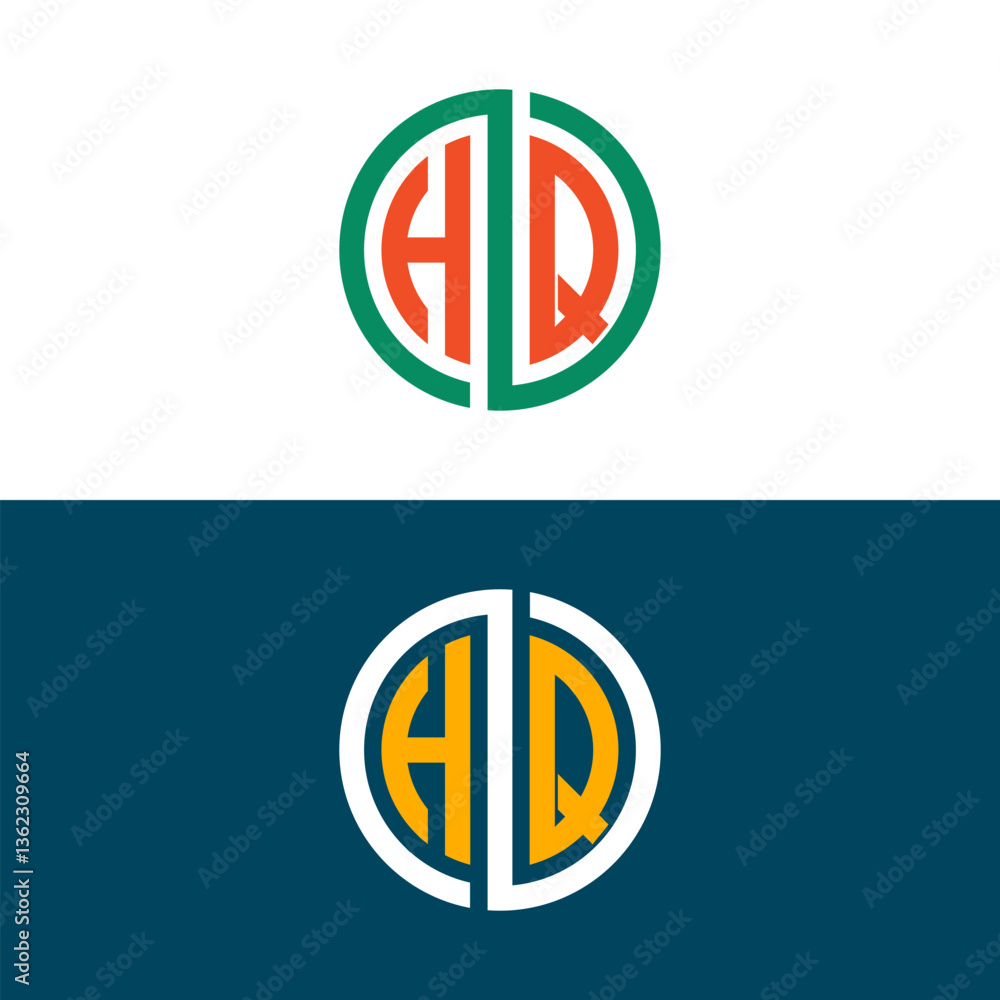 Fototapeta premium HQ QH letter logo design