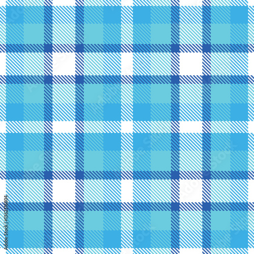 Modern Bright White Seamless Tartan Textile Design Variant 1708