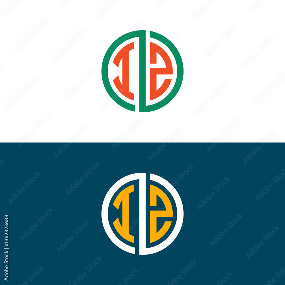 Naklejka premium IS SI letter logo design