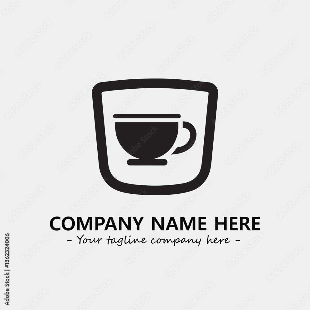 Cup illustration black and white for logo company vector image
Cup illustration black and white for logo company vector image
