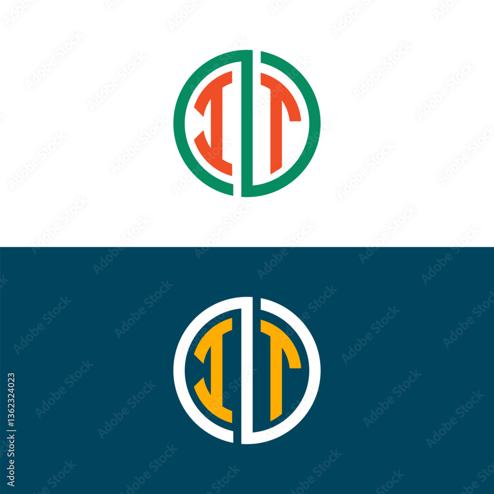 Fototapeta premium IT TI letter logo design