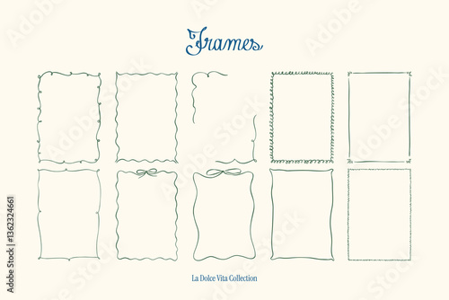 Minimalist hand drawn vector frames collection