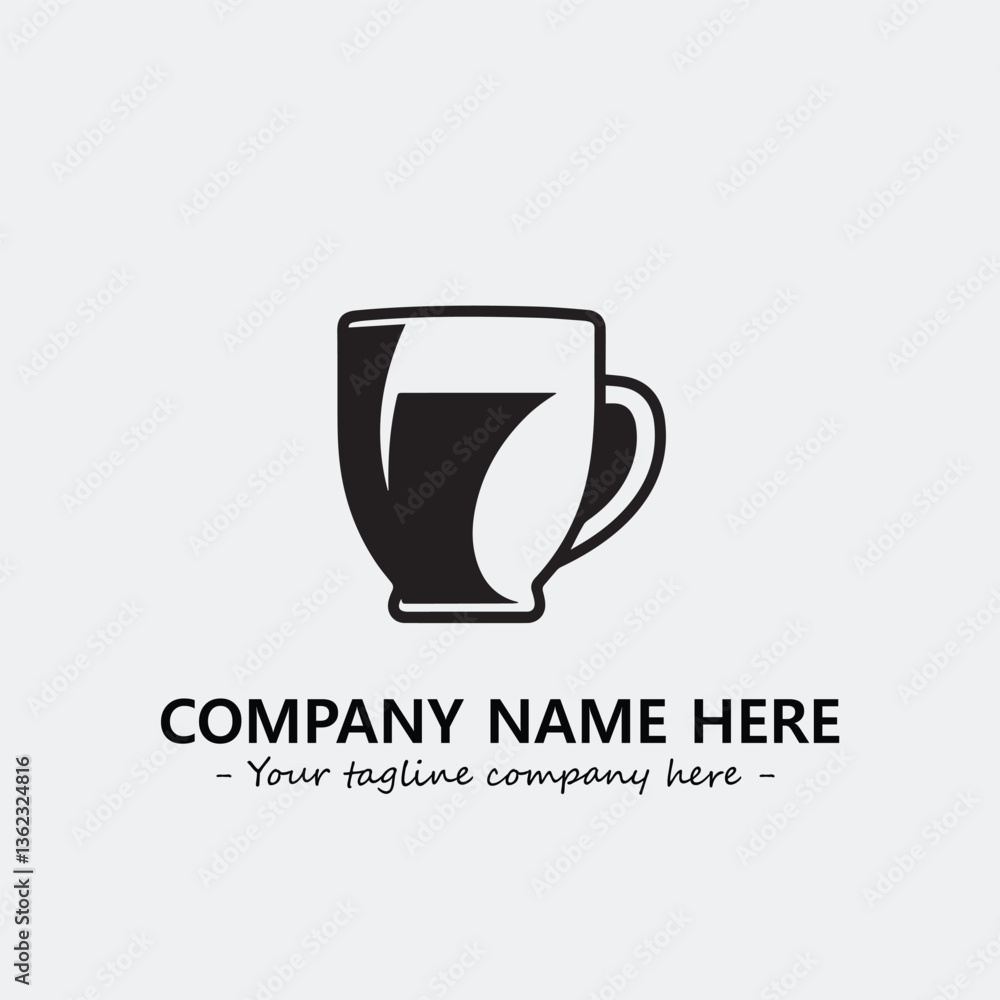 Cup illustration black and white for logo company vector image
Cup illustration black and white for logo company vector image