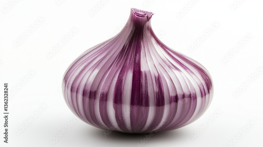 Fototapeta premium Set of Delicious Red Onions, Isolated White Background