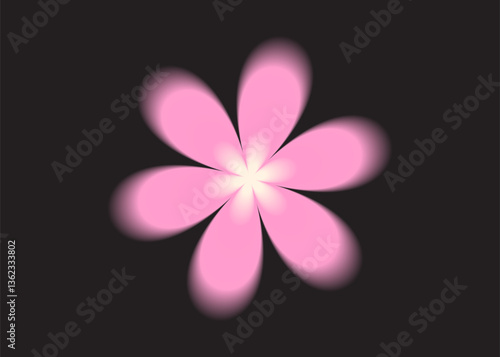 Modern aura flower icon in pink gradient colors. Floral blur effect element 2000s. 