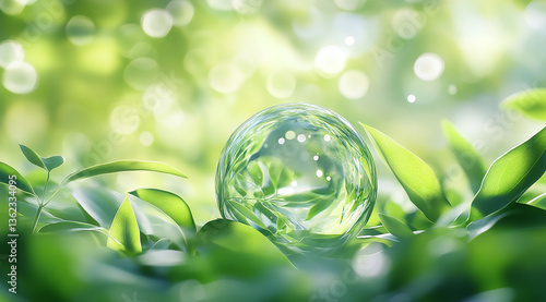 爽やかなエコグリーン背景　クリアイメージ　Generative