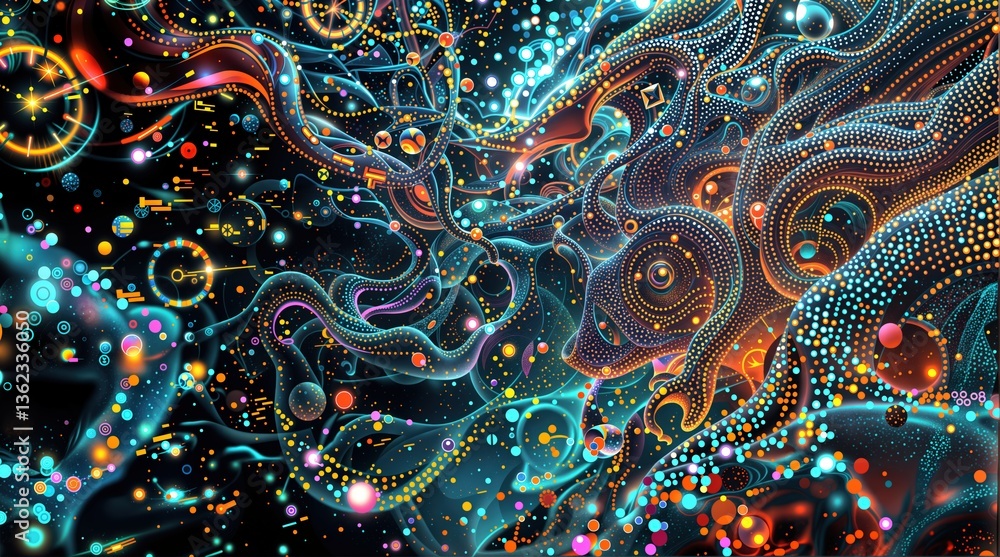 abstract, colorful, swirl waves, holographic, substrate, magnification, hub, network, string, wallpaper, art abstract, colorful, swirl waves, holographic, substrate, magnification, hub, network, string, wallpaper, art