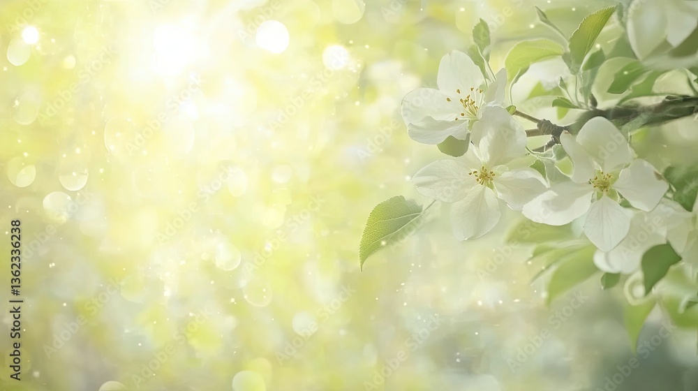 Sunlit Spring Blossoms: A Delicate Floral Scene Sunlit Spring Blossoms: A Delicate Floral Scene