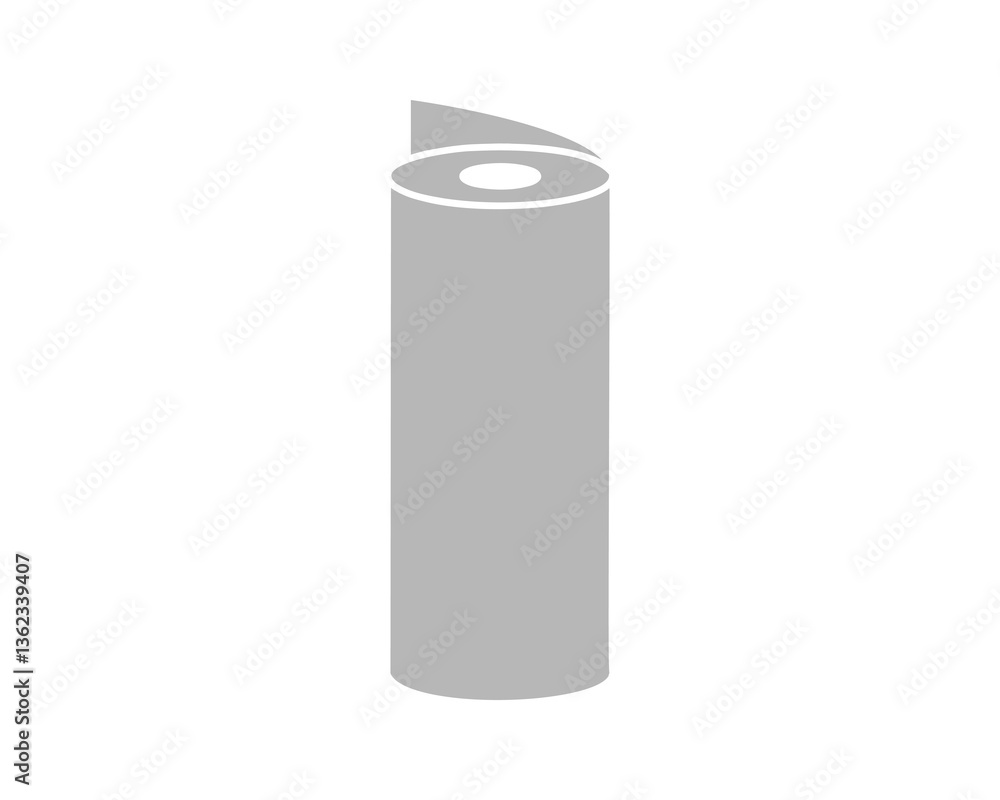 Simple, minimalist icon of a roll of material. Perfect for representing concepts of packaging, printing, design, or raw materials. Simple, minimalist icon of a roll of material. Perfect for representing concepts of packaging, printing, design, or raw materials.