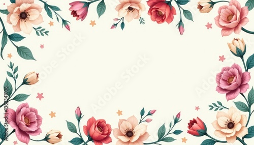 Subtle floral motif, pastel hues, repeating design, tablet, desktop, subtle