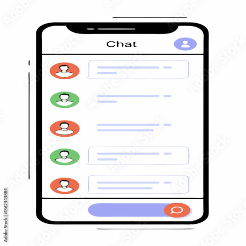 Dark Mode Chat UI - Messenger App Vector