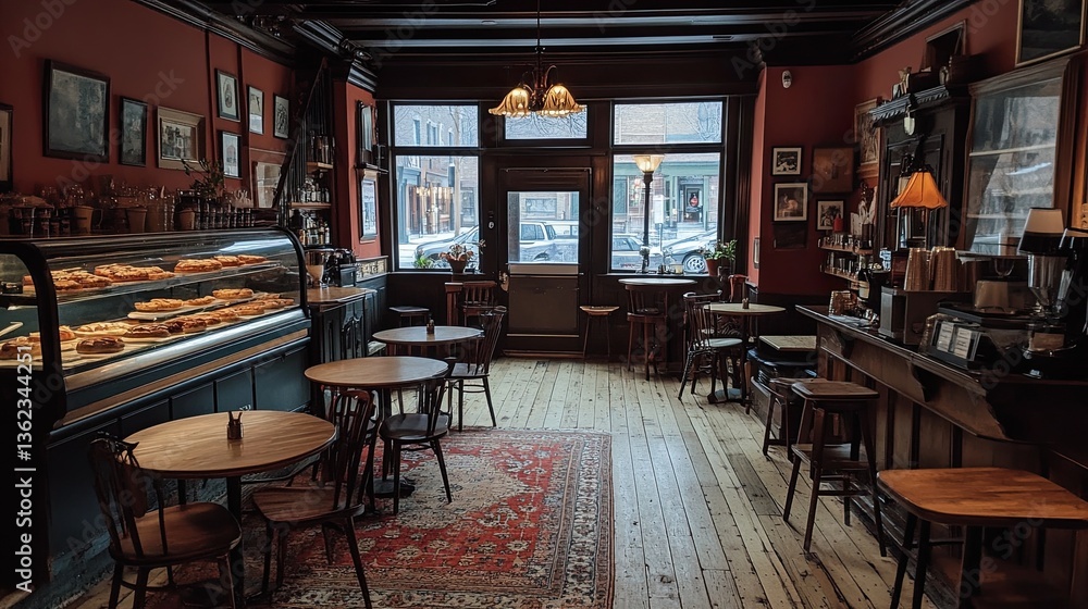 A cozy coffee shop with latte art, pastries on display, and soft jazz music playing in the background, evoking warmth and comfort. A cozy coffee shop with latte art, pastries on display, and soft jazz music playing in the background, evoking warmth and comfort.