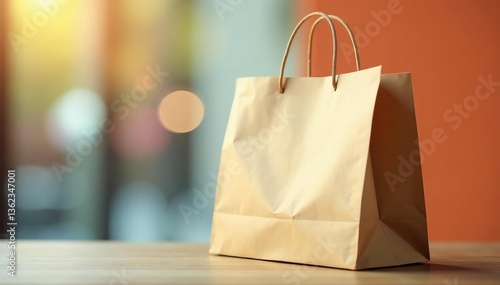 Wallpaper Mural Empty brown paper shopping bag, handles visible, packaging, paper bag, isolated Torontodigital.ca
