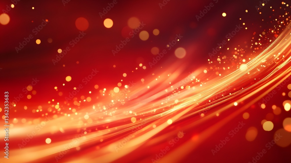 22. A red background with golden light streaks moving across 22. A red background with golden light streaks moving across