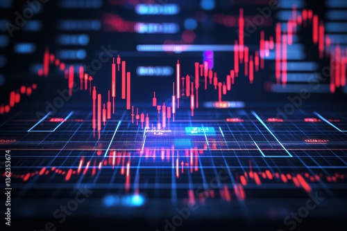 Wallpaper Mural Abstract digital stock market data visualization chart Torontodigital.ca