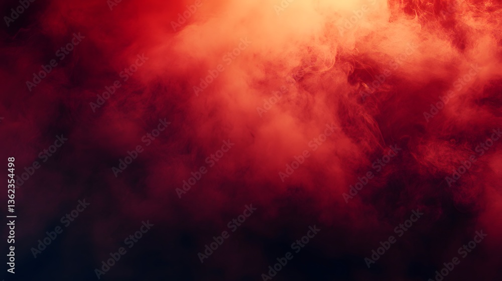 Fototapeta premium 25. A cinematic red background with moody lighting and smoke
