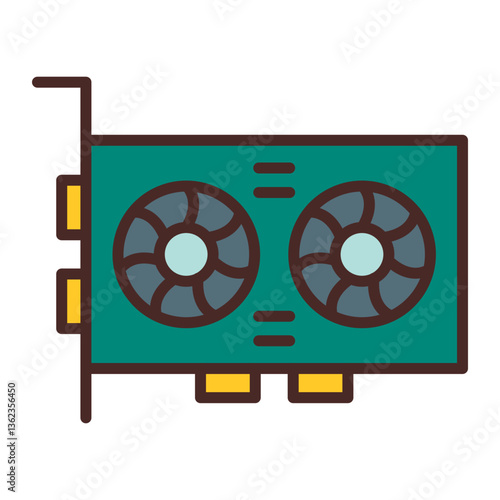 Video Card Vector Icon Design
