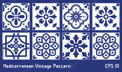 Tile Pattern, Ethnic Pattern Vector Ceramic Floor Illustration Design Concept.