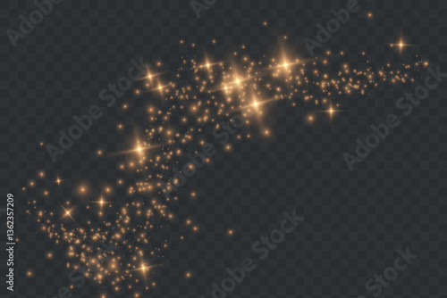 Gold sparkles background. Vector shining particles