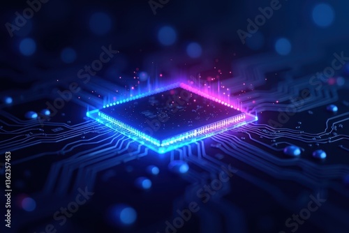 Colorful Processor Circuit Board Design with LED Effects