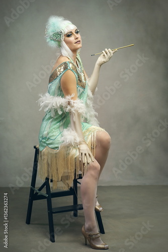  Full Body Flapper on a Stool