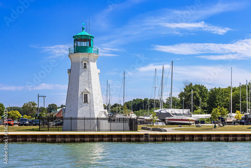 Beautiful old lighthouse at Port Dalhousie Harbour, St. Catharines, Ontario, Canada