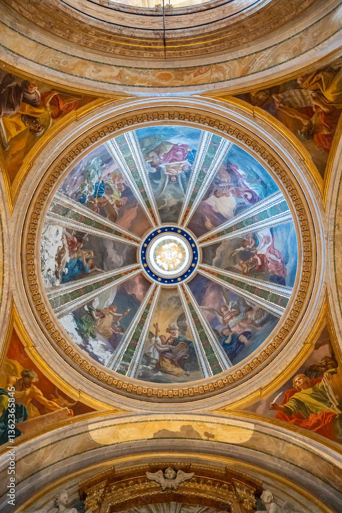 Obraz premium View of frescoes decorating the dome ceiling of Sant´Ignazio di Loyola church in Rome