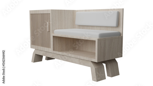3d side shoe rack wood textured illustration design