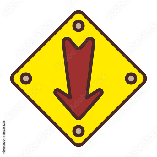 Down Arrow Vector Icon Design