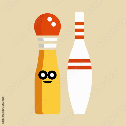 Vector illustration of two skittles in a funny style